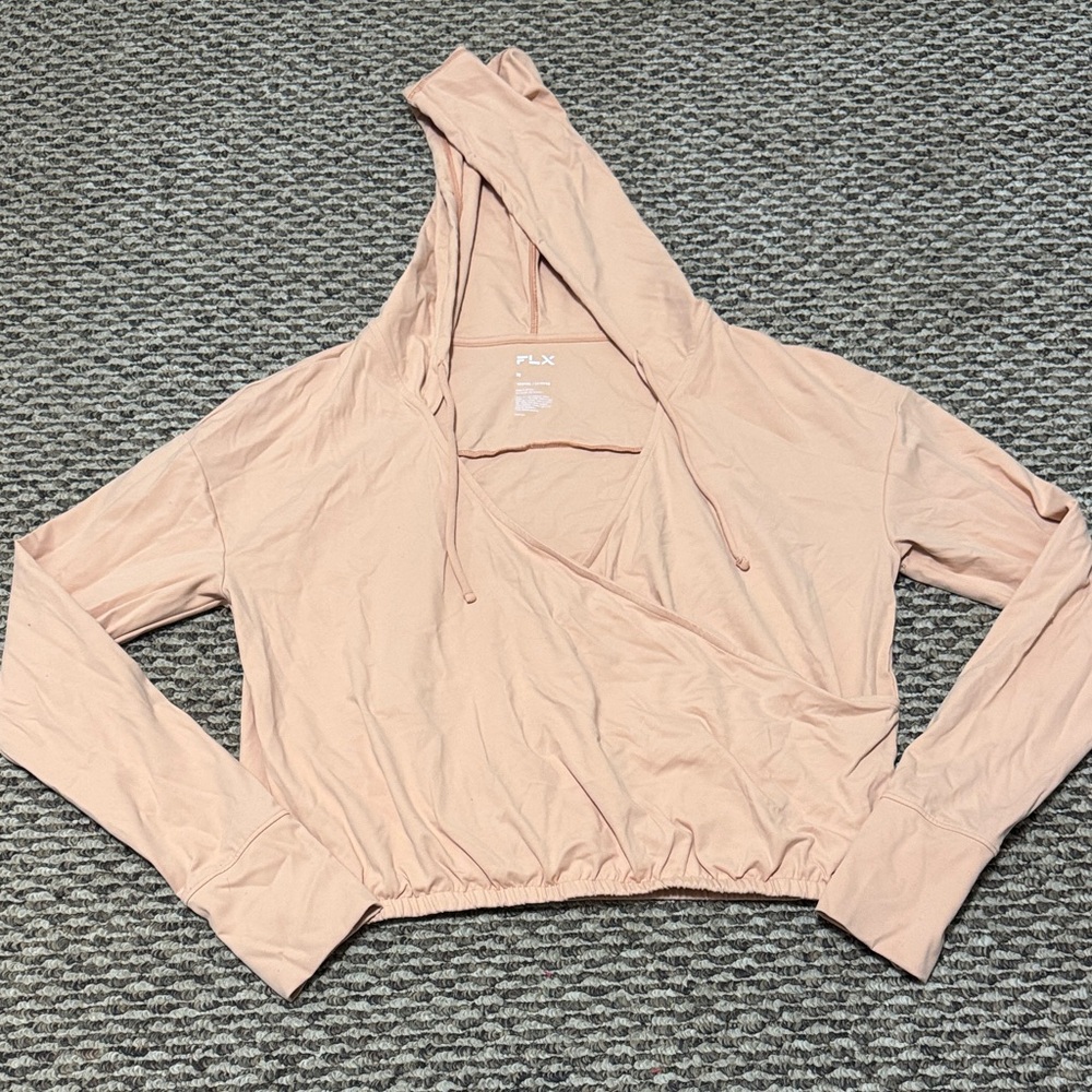 FLX Women's Blush Coral Wrap Hoodie Athletic Travel Leisure